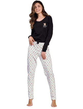 Dámske pyžamo 3231 Polly čierne - TARO