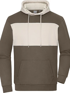 Daiber 8051 Mikina s kapucňou „Colour-Block“ z bio bavlny 02.8051 bahenná hnedá/pieskovcová
