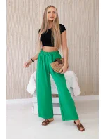 Nohavice so širokými nohavicami zelené Nohavice so širokými nohavicami zelené