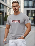 Pánske bavlnené tričko s nápisom, sivé, FashionStreet NX5136R Pánske bavlnené tričko s nápisom, sivé, FashionStreet NX5136R