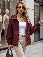 Dámska oversize prechodová bunda s kapucňou, bordová, FashionStreet TY5916 Dámska oversize prechodová bunda s kapucňou, bordová, FashionStreet TY5916