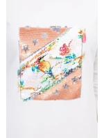 Šaty s 3D grafikou Bird ecru Šaty s 3D grafikou Bird ecru