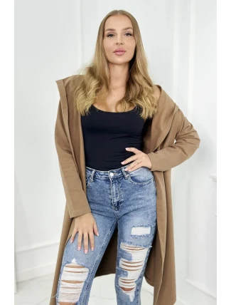 Dlhá pláštenka s kapucňou tiav