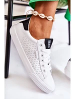 Damskie Skórzane Tenisówki BIG STAR HH274071 Biało-Czarne