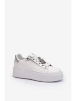 Sneakersy Damskie Z Ozdobą Białe Celedria