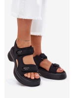 Dámske sandále so zlatými detailmi Black Luvira Dámske sandále so zlatými detailmi Black Luvira
