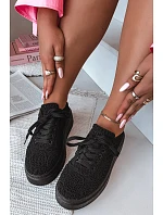 Dámské háčkované tenisky na platformě Černé Evalora