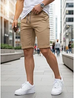 Pánske džínsové šortky s lemom béžové FashionStreet SX2581