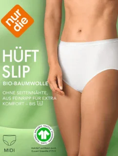 Dámske nohavičky s vysokým strihom NUR DIE COTTON MIDISLIP - NUR DIE - biela