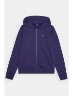 Bluza Damska Dresowa Z Kapturem Rozpinana Bawełniana 4F Granatowa 4FWMM00TSWSF1467-31S