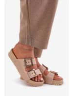 Damskie Klapki Gładkie Pachnące ZAXY NN285092 Beżowe