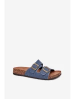 Dámske papuče na korkovej platforme s prackami Dark Denim Vesina Dámske papuče na korkovej platforme s prackami Dark Denim Vesina