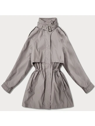 Dámska tenká bunda Goodlookin s vetrovým golierom Dark Beige (P3-6302-62)