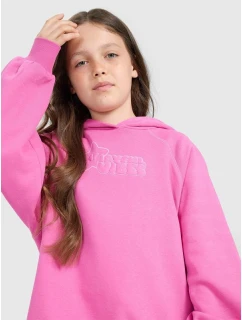 Dievčenská mikina bez prúžkov s kapucňou 4F 4FJRAW25TSWSF2439-54S