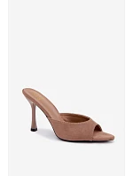 Sandále z imitácie semišu na ihlovom podpätku Khaki Cherryssa Sandále z imitácie semišu na ihlovom podpätku Khaki Cherryssa