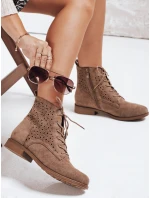 Dámske šnurovacie topánky coffee FashionStreet ZY1151 Dámske šnurovacie topánky coffee FashionStreet ZY1151