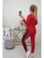 Sada s leopardím potlačou červená