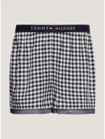 Dámske pyžamové šortky WOVEN SHORT PRINT UW0UW04944 02G tm. modro-biele - Tommy Hilfiger Dámske pyžamové šortky WOVEN SHORT PRINT UW0UW04944 02G tm. modro-biele - Tommy Hilfiger