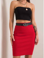 Červená dámska rebrovaná ceruzková sukňa Rue Paris (4271-09)