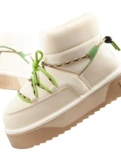 Dámske zimné snehové topánky D.Franklin fashion fur insulated boots beige green women