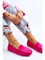 Zamszowe Mokasyny Damskie Fuksja Morreno