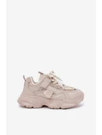 Sneakersy Dziecięce Na Platformie Beżowe Hanomess