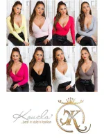 Dámsky sexy kardigán so zavinovacími prvkami IN-1537 Grey - Koucla