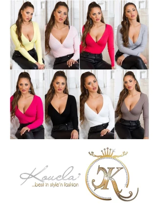 Dámsky sexy kardigán so zavinovacími prvkami IN-1537 Grey - Koucla