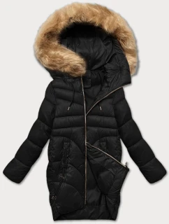 Dámska zimná bunda s ozdobnými vreckami J Style čierna (5M3257-392)