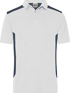 Daiber JN 1826 Pánske pracovné polo tričko z piké „Strong“ 02.1826 biele/uhľovo čierne