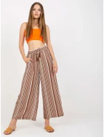 Nohavice D73781M62237A biela hnedá