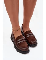 Dámske mokasíny z ekokože Cailen - čokoláda