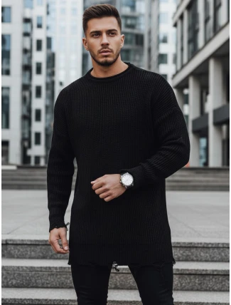 Pánsky čierny sveter FashionStreet WX1962