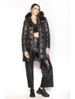 Čierna dámska bunda s ozdobnými lampasmi (AG1-J9002)