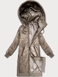 Rovná bunda s ozdobným prešívaním S'West beige (B8393-12)