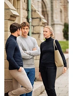 James Harvest Ashland Halfzip Unisex sveter s 1/4 zipsom 62.2515 šedá melírovaná
