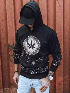 Pánska mikina s potlačou čierna FashionStreet BX5326