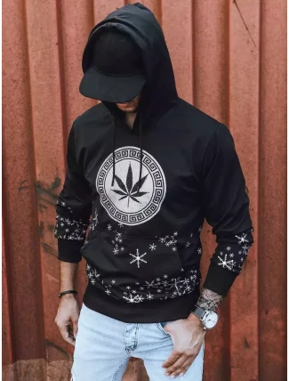 Pánska mikina s potlačou čierna FashionStreet BX5326