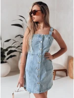 Džínsové mini šaty bez ramienok SEWIKA modré FashionStreet EY2586