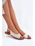 Dámske sandále na podpätku Beige Weanise