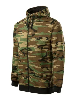 Pánska maskáčová mikina na zips camouflage brown