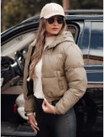 ZENZI prešívaná dámska zimná bunda s kapucňou béžová FashionStreet TY4722