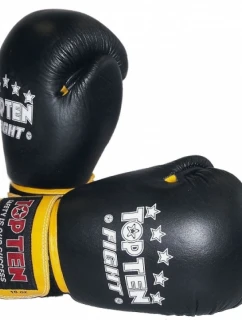 (W) TOP TEN FIGHT RTT-2 10 oz boxerské rukavice čierna/žltá