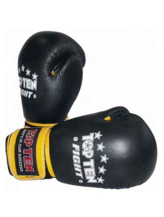 (W) TOP TEN FIGHT RTT-2 10 oz boxerské rukavice čierna/žltá