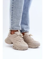 Sneakersy Na Masywnej Podeszwie GOE NN2N4046 Beżowe