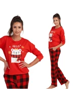 Dámske pyžamo 165/031 červená s medvedíkom - Karol