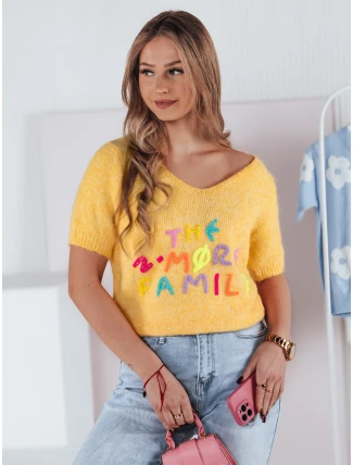 Dámsky sveter FATEL yellow FashionStreet MY2318 Dámsky sveter FATEL yellow FashionStreet MY2318
