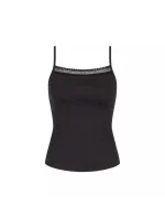 Dámske tričko GO Ribbed Spaghetti Top - BLACK - black 0004 - SLOGGI Dámske tričko GO Ribbed Spaghetti Top - BLACK - black 0004 - SLOGGI