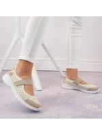 Pohodlné šnurovacie topánky Rieker W RKR575A beige
