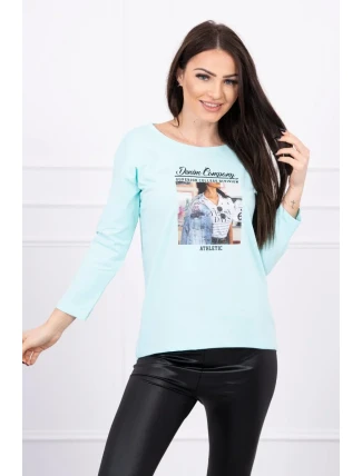 Blúzka s potlačou Collage mint Blúzka s potlačou Collage mint